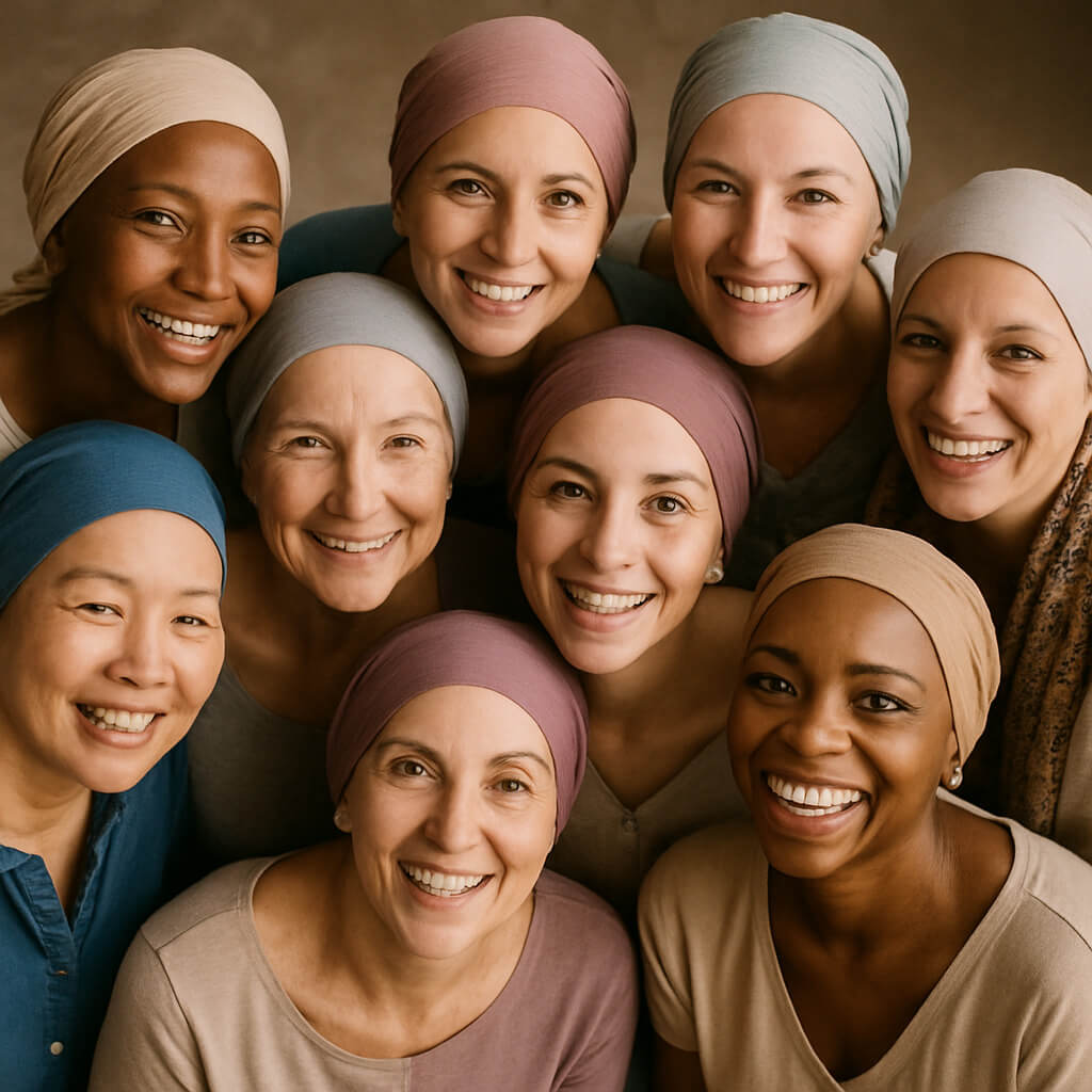 Manos formando un corazón que simboliza la comunidad y el apoyo emocional para pacientes con cáncer de mama.
